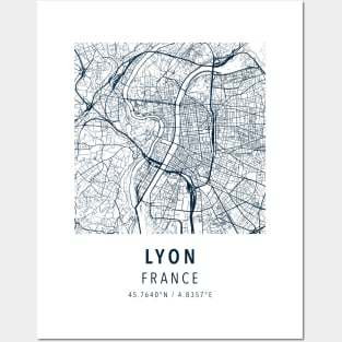 lyon simple map Posters and Art